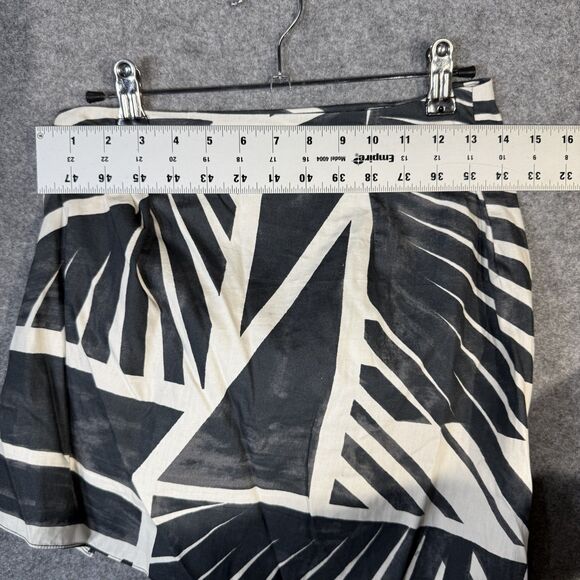 Zara Ruched Mini Skirt Dark Gray Black White Striped Pattern Women's Size M - Picture 8 of 9